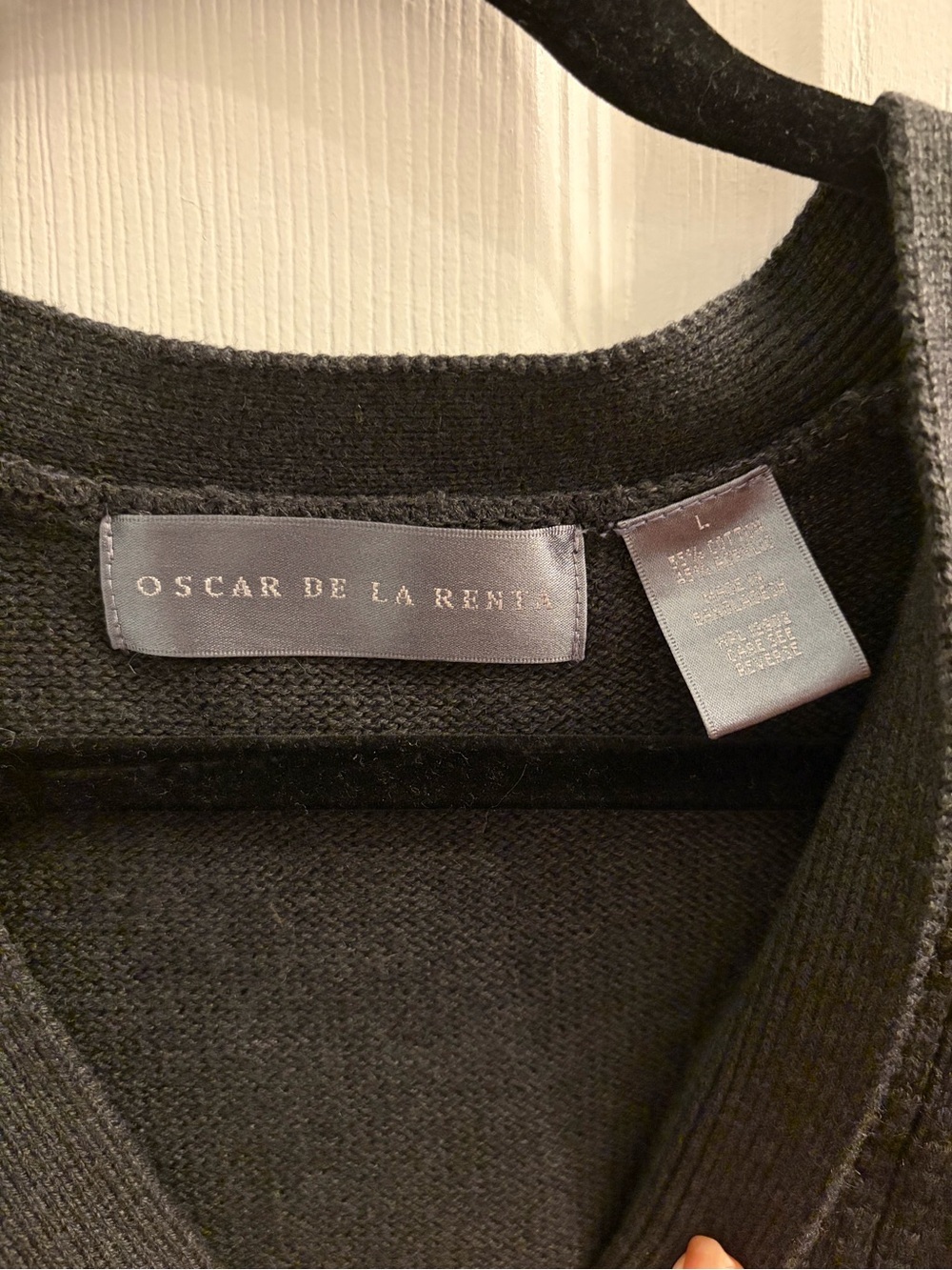 Oscar de la Renta Men's Charcoal Gray Button-Up Cardigan Sweater Large - Picture 2 of 7